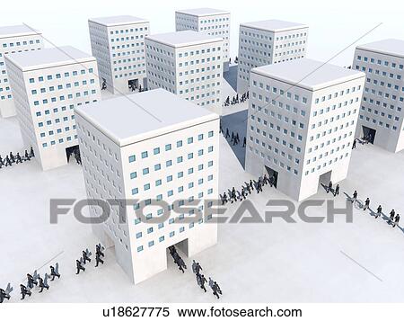 Cloned businessman walking in and out of office buildings View Large Photo Image Stock Photography - Cloned businessman walking in and out of office buildings. Fotosearch