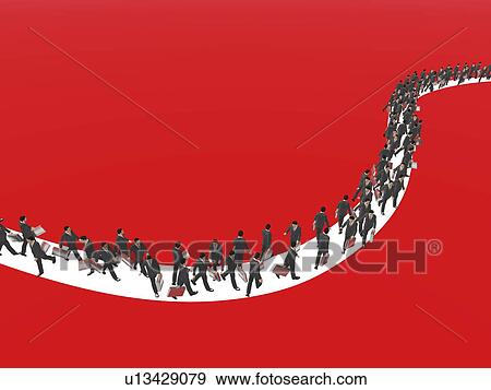 Cloned businessman walking on curvy sidewalk View Large Photo Image Stock Photo - Cloned businessman walking on curvy sidewalk. Fotosearch