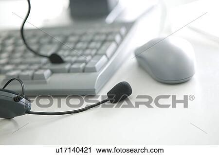 Computer keyboard, mouse and headset View Large Photo Image Stock Image - Computer keyboard, mouse and headset. Fotosearch