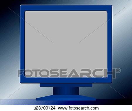 Picture - Computer monitor with blank screen. Fotosearch