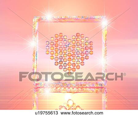 Stock Image - Digital image depicting a heart made from jewels. Fotosearch
