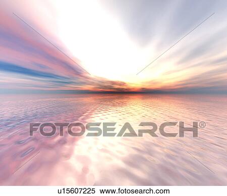 Stock Photography - Digitally generated sunrise over seascape. Fotosearch
