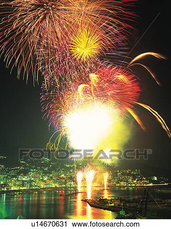 Fireworks over Atami, Shizuoka Prefecture, Japan View Large Photo Image Stock Image - Fireworks over Atami, Shizuoka Prefecture, Japan. Fotosearch