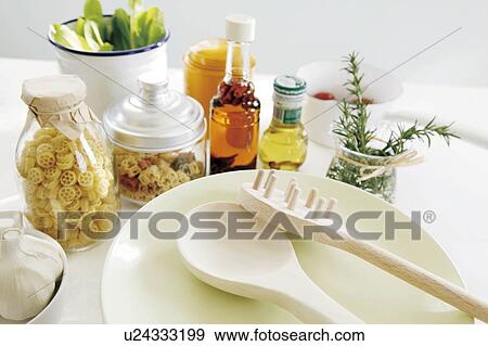 Fresh pasta and herbs View Large Photo Image Stock Photo - Fresh pasta and herbs. Fotosearch