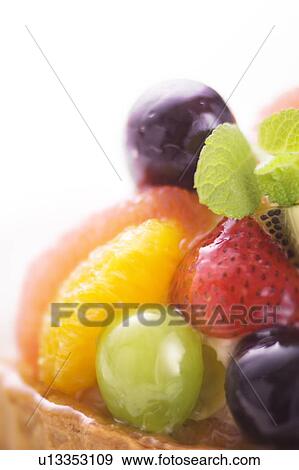 Fruit tart, close up, white background View Large Photo Image Stock Photo - Fruit tart, close up, white background. Fotosearch
