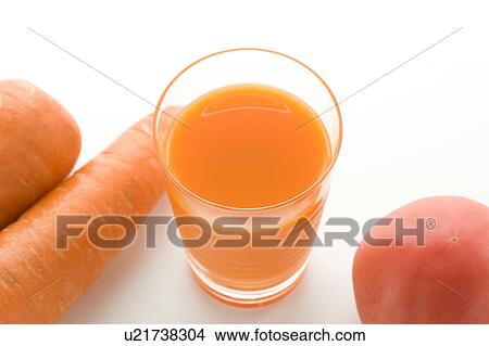 Picture - Glass of Carrot Juice. Fotosearch