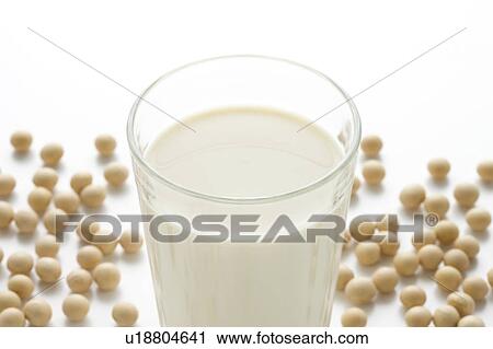Stock Image - Glass of Soy Milk. Fotosearch