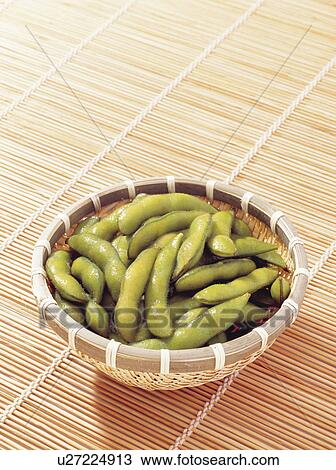 Stock Image - Green soybeans. Fotosearch