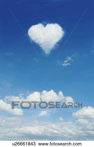 Stock Image - Heart shaped cloud. Fotosearch