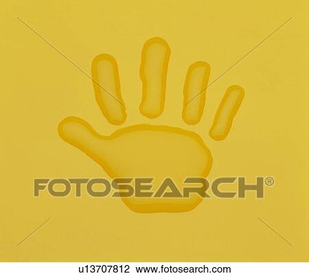 Stock Image - Illustration made of droplets of water depicting a human hand. Fotosearch