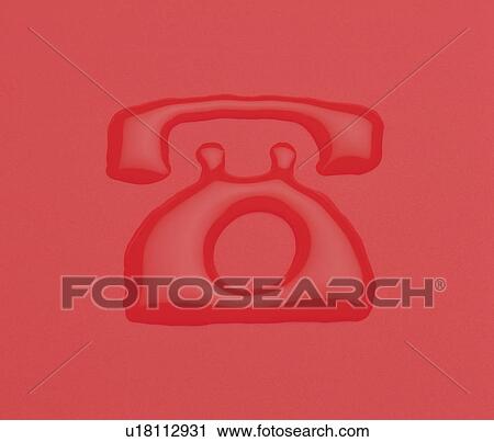 Stock Image - Illustration made of droplets of water depicting a telephone. Fotosearch