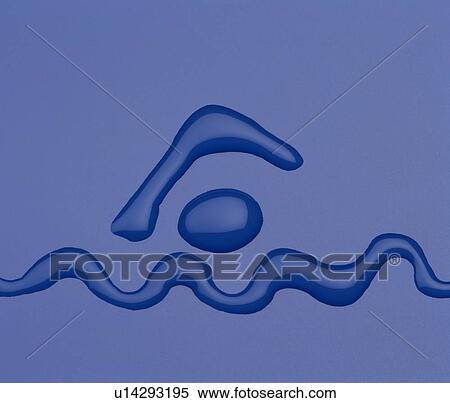 Stock Photography - Illustration made of droplets of water depicting a person swimming freestyle. Fotosearch