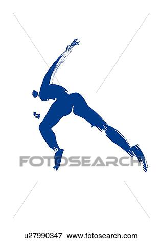 Stock Photo - Illustration of athlete preparing to race, white background. Fotosearch