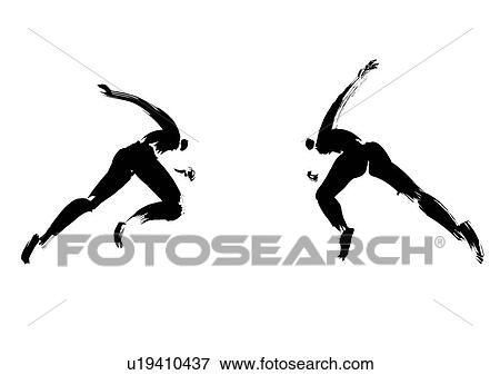 Illustration of athletes preparing to race, white background View Large Photo Image Stock Photo - Illustration of athletes preparing to race, white background. Fotosearch