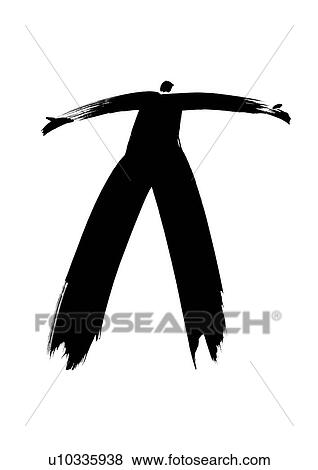 Stock Photo - Illustration of person stretching arms out, white background. Fotosearch