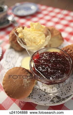 Stock Photo - Jam and scones. Fotosearch