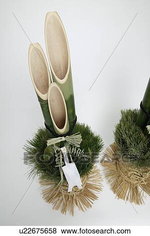 Stock Photo - Kadomatsu, made from pine foliage and bamboo, for good luck in the new year. Fotosearch