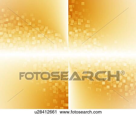 Stock Image - Light beam on orange square patterns. Fotosearch