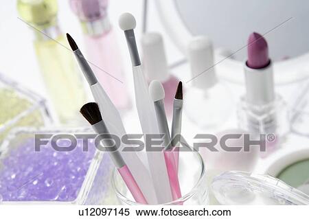 Stock Photography - Make-up brushes and make-up. Fotosearch
