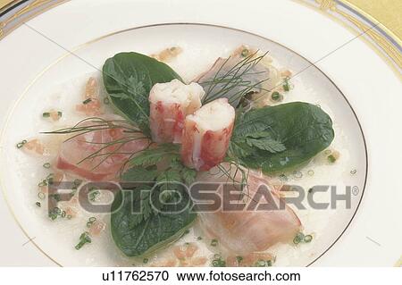 Stock Image - Marinated sea bream. Fotosearch