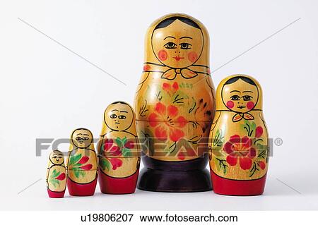 Stock Photo - Matryoshka dolls in a row. Fotosearch