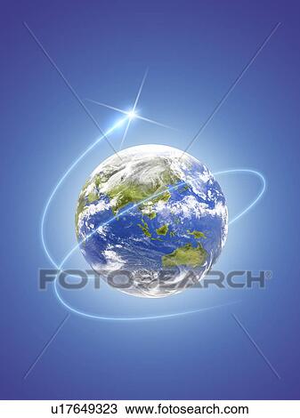 Network light surrounding the earth, computer graphic, blue background View Large Photo Image Stock Image - Network light surrounding the earth, computer graphic, blue background. Fotosearch