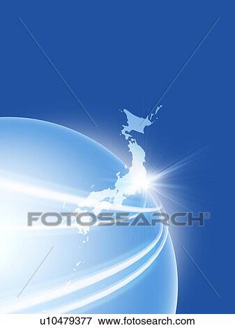 Network lights surrounding blue ball, map of Japan over the ball, computer graphic, blue background View Large Photo Image Stock Photo - Network lights surrounding blue ball, map of Japan over the ball, computer graphic, blue background. Fotosearch