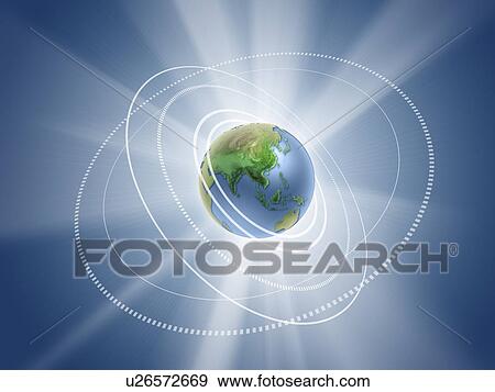 Network lights surrounding the earth, computer graphic, blue background View Large Photo Image Stock Photo - Network lights surrounding the earth, computer graphic, blue background. Fotosearch