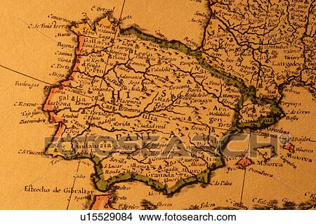 Old map of Spain View Large Photo Image Picture - Old map of Spain. Fotosearch