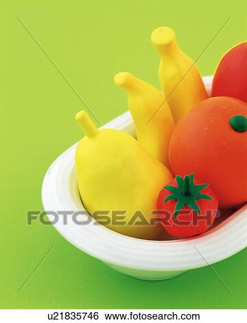 Stock Photograph - Plasticine fruit. Fotosearch
