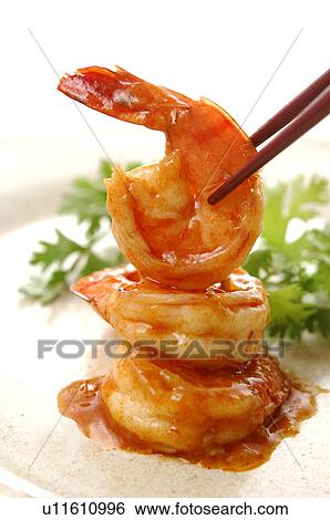 Plate of shrimps with chili sauce, close up, white background View Large Photo Image Stock Photograph - Plate of shrimps with chili sauce, close up, white background. Fotosearch