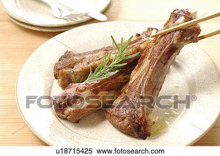 Stock Photography - Plate of spareribs. Fotosearch