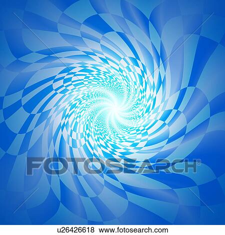Stock Photo - Psychedelic blue checkered swirl. Fotosearch
