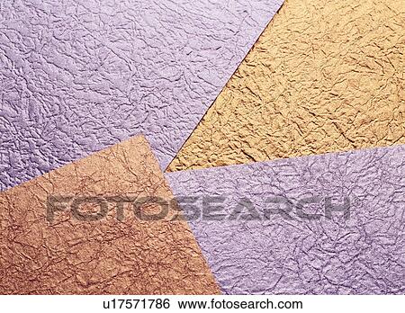 Stock Photograph - Purple, gold and brown traditional Japanese paper. Fotosearch