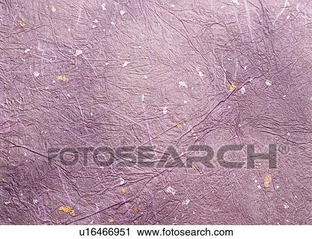 Stock Image - Purple traditional Japanese paper with gold and silver flecks. Fotosearch