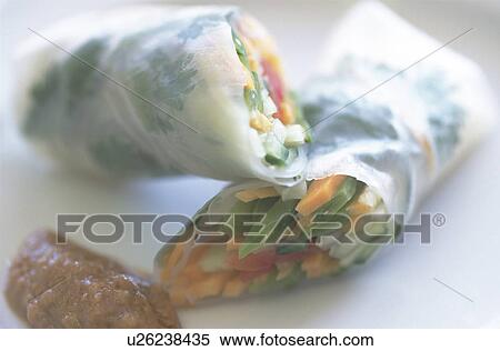 Stock Photography - Raw spring rolls. Fotosearch