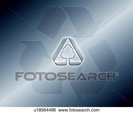Recycling symbol with tree symbol in the centre View Large Photo Image Stock Photograph - Recycling symbol with tree symbol in the centre. Fotosearch