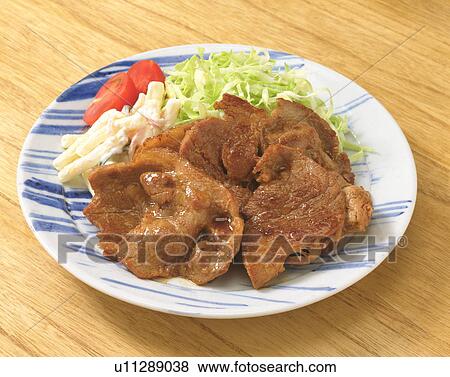 Stock Photo - Sauteed pork dish. Fotosearch