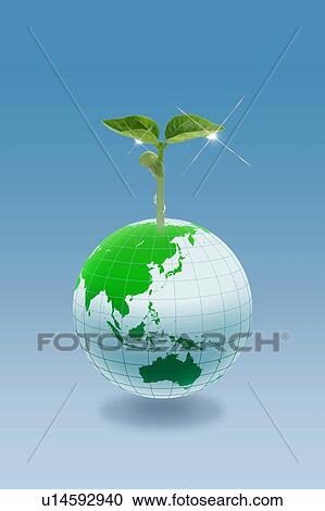 Seedling on the earth, computer graphic, blue background, lens flare View Large Photo Image Stock Image - Seedling on the earth, computer graphic, blue background, lens flare. Fotosearch