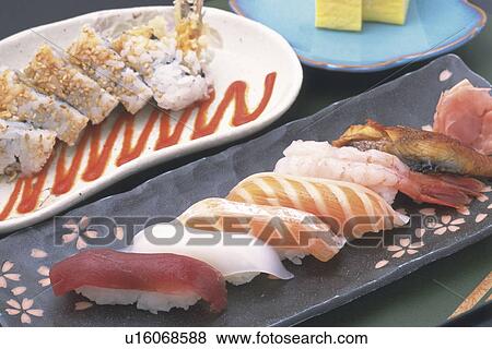 Selection of different sushi View Large Photo Image Stock Photo - Selection of different sushi. Fotosearch