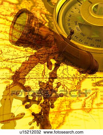 Sextant and map View Large Photo Image Stock Image - Sextant and map. Fotosearch