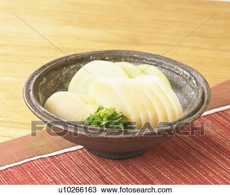 Stock Image - Sliced pickle in a bowl. Fotosearch