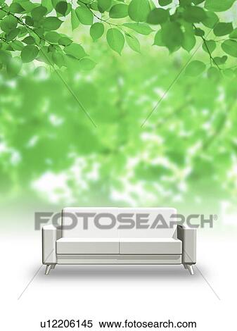 Stock Photography - Sofa in forest. Fotosearch