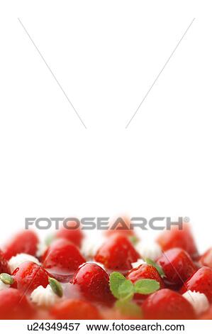 Strawberry tart, close up, white background, copy space View Large Photo Image Stock Photo - Strawberry tart, close up, white background, copy space. Fotosearch