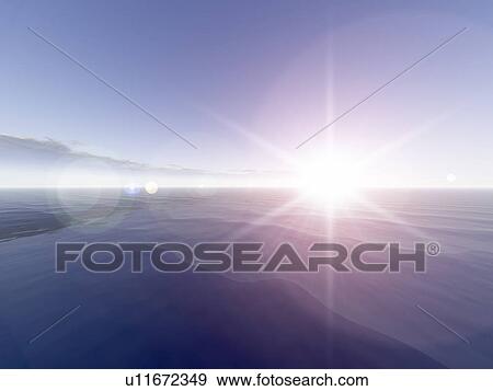 Stock Photo - Sun at horizon. Fotosearch