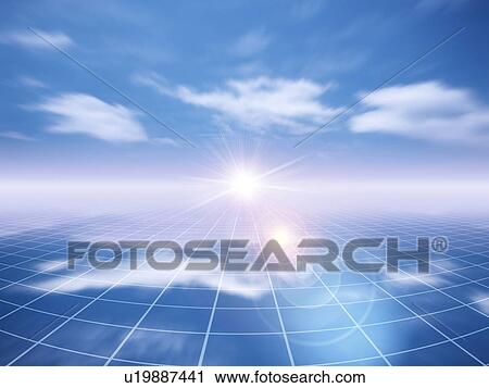 Stock Image - Sun on horizon. Fotosearch