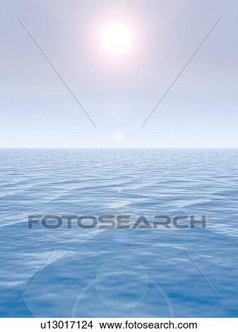 Sun over sea View Large Photo Image Picture - Sun over sea. Fotosearch