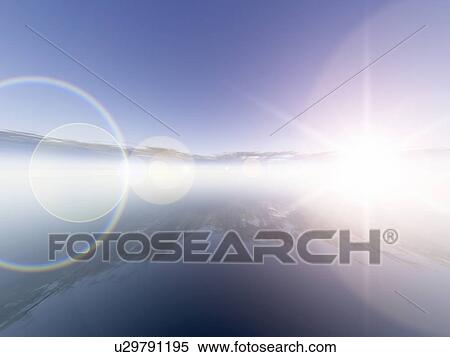 Sun over sea View Large Photo Image Stock Photography - Sun over sea. Fotosearch