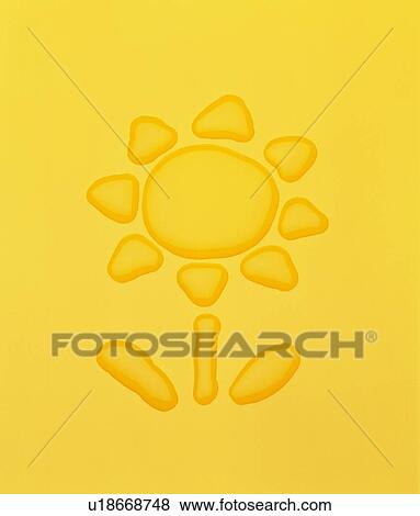 Stock Photo - Sunflower on yellow background. Fotosearch