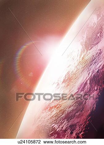 Sunlight behind the earth, computer graphic View Large Photo Image Stock Image - Sunlight behind the earth, computer graphic. Fotosearch